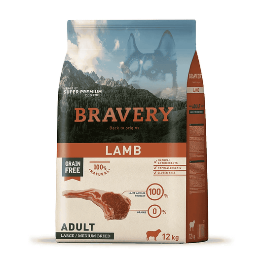 Bravery Adulto Raza Mediana y Grande Cordero 12 kg.